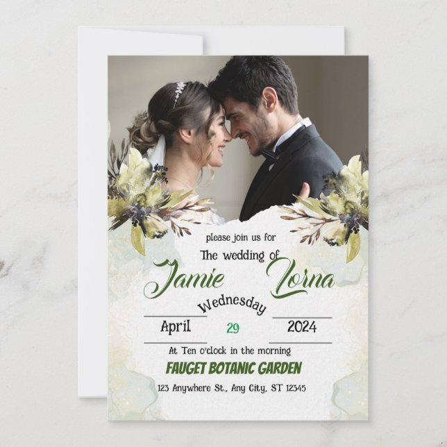 Invitation Blush Garden Romance : Elegant Wedding Invitation" (Devant)