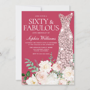 Invitation Blush & Ivory, Rose Gold & Magenta 60e anniversair