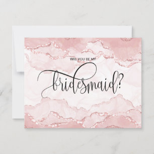 Invitation blush moderne serez-vous ma demoiselle d'honneur ?