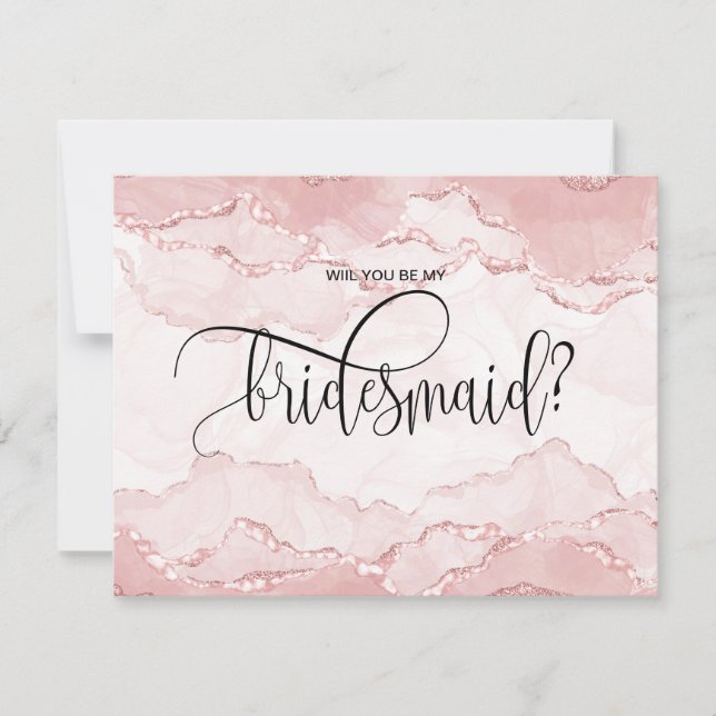 Invitation blush moderne serez-vous ma demoiselle d'honneur i (Devant)