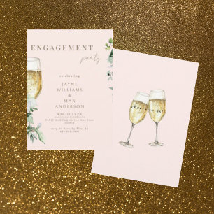 Invitation Blush nous salue Champagne Engagement Party