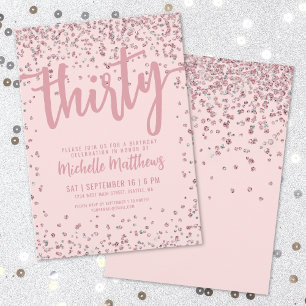 Invitation Blush Pink 30e anniversaire