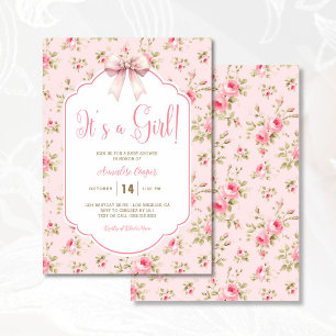 Invitation Blush Pink C'est un Baby shower de fille
