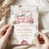 Blush Pink Farm Camion Citrouille 1er anniversaire