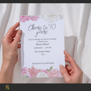 Invitation Blush pink floral birthdayInvitation