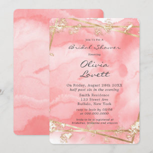 Invitation Blush Pink Gold Fairytale Fête des mariées
