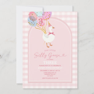 Invitation Blush Pink Little Silly Goose 3e anniversaire