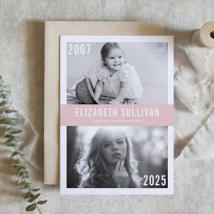 Invitation Blush Pink maintenant et puis Collage de photos Gr