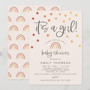 Invitation Blush Pink Pastel Terracotta Arc-en-ciel C'est une