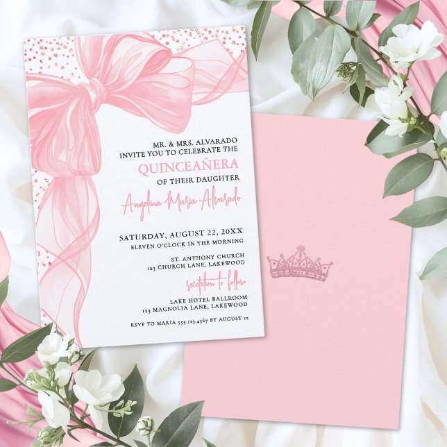 Invitation Blush Pink Quinceanera (Blush Pink Quinceanera Invitation)