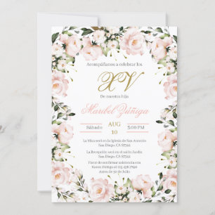 Invitation Blush Pink Quinceanera