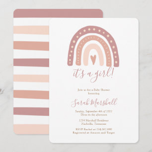Invitation Blush Pink Rainbow Girl C’est un Baby shower de fi