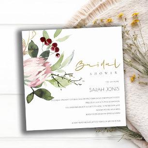 INVITATION BLUSH ROSE BURGUNDY PEONY FÊTE DES MARIÉES FLORALE