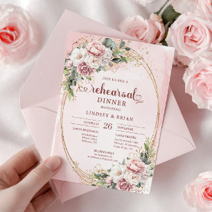 Invitation Blush Rose Floral Immuable Aquarelle de Répétition