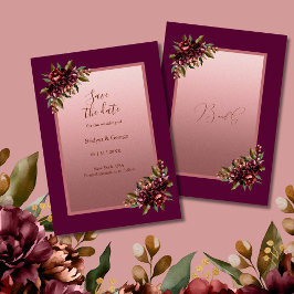 Invitation Blush Rose Gold Floral wedding Save the Date