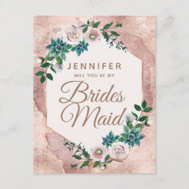 Invitation Blush Rose Gold Serez-Vous Ma Femme D'Accueil