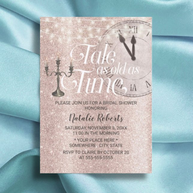 Invitation Blush Rose Gold Tale aussi vieux que Time Fête des (Créateur téléchargé)