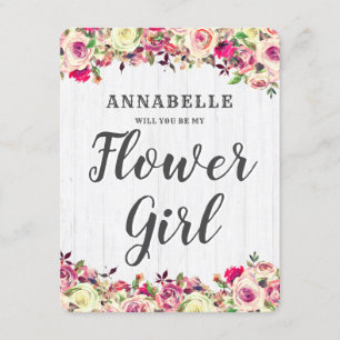 Invitation Blush Rose & Green Rose Serez-Vous Ma Fille Fleur