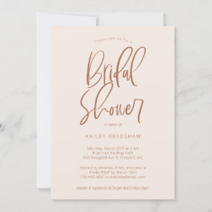 Invitation Blush Rose Moderne Mariage Minimaliste