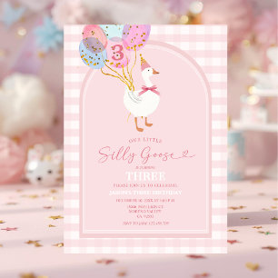Invitation Blush Rose Petite Oie Ridicule 3ème Anniversaire
