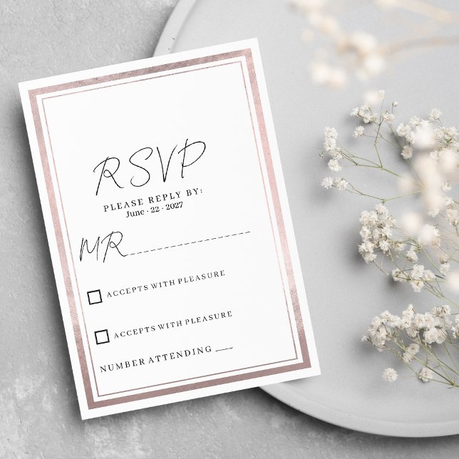 Invitation Blush rose rose or argent parties scintillant mari (Blush pink rose gold silver glitter wedding RSVP)