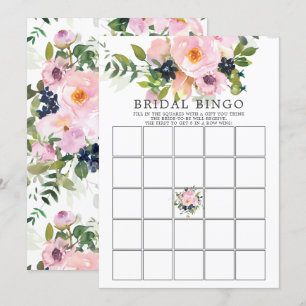 Invitation Blush Roses & Peonies Jeu de Fête de l'mariée BING