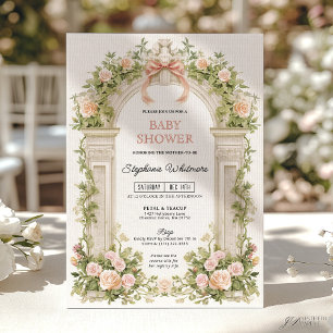 Invitation Blush Ruban Jardin Arche Baby Shower