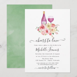Invitation Blush & Sage Floral Bridal Shower Dégustation de v