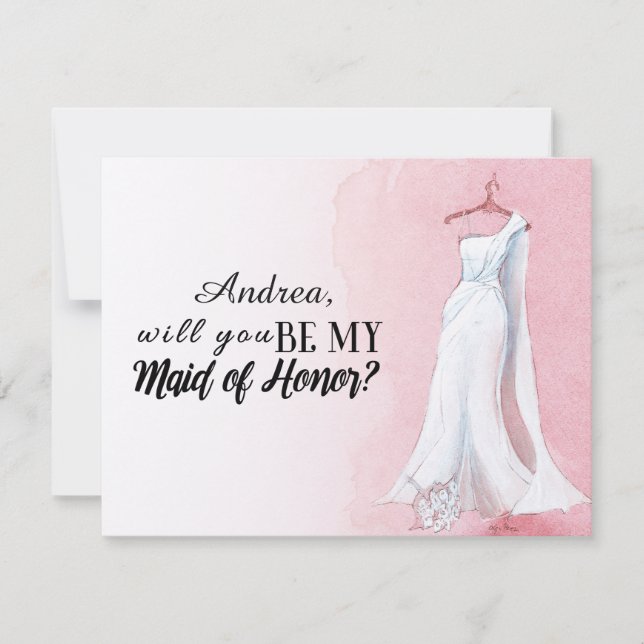 Invitation Blush sera-tu ma femme de Mariage d'honneur ? (Devant)