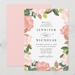 Invitation Blush Spring Floral   Mariage