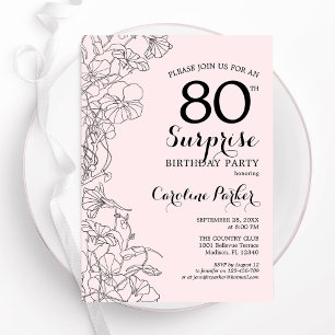 Invitation Blush Surprise 80e anniversaire