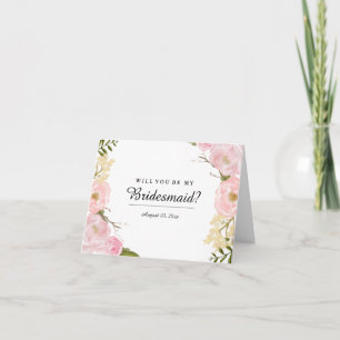 Invitation Blush White Botanique Seras-Tu Ma Demoiselle D'Hon
