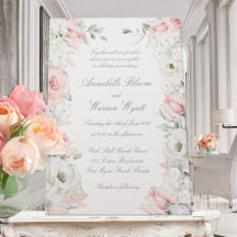 Blush & White Roses Floral Garden Mariage