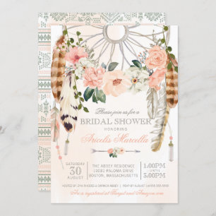 Invitation Blushing Dream Boho Dreamcatcher Fête des mariées