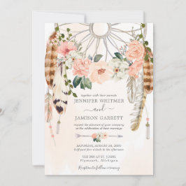 Invitation Blushing Dream Boho Dreamcatcher Mariage