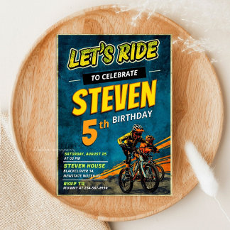 Invitation BMX Bike "Let's Ride" Birthday - Street Style