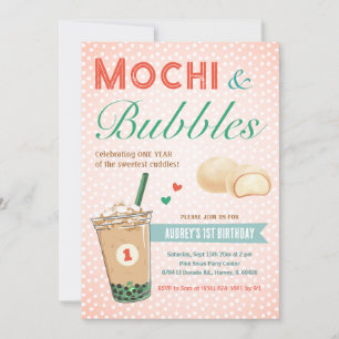 Invitation Boba Bubble Thé Crème de glace Premier Anniversair