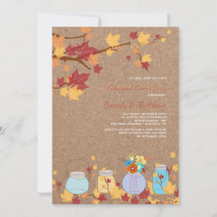 Invitation bocaux Mason automne rustique