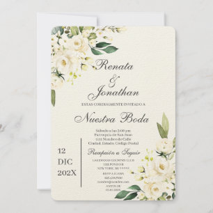 Invitation Boda blanche en español