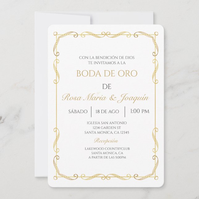 Invitation Boda de oro (Devant)