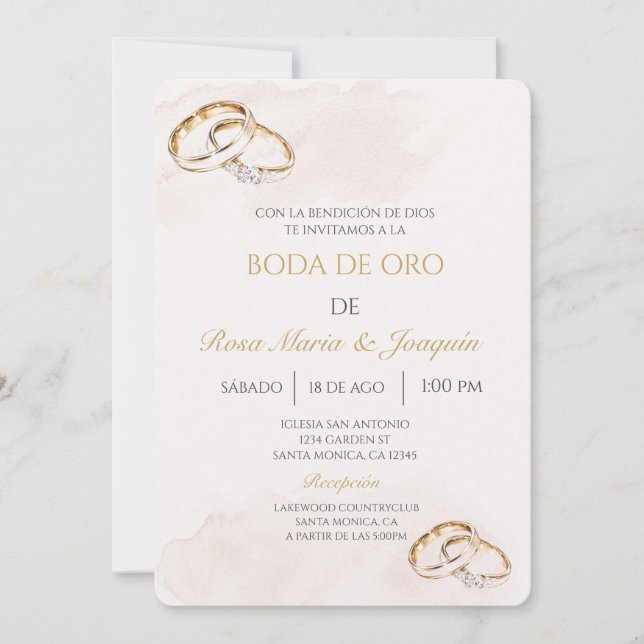 Invitation Boda de oro éditable (Devant)