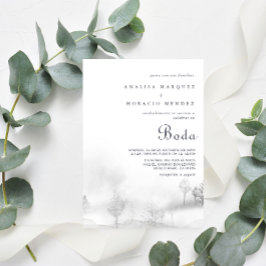 Invitation Boda Mariage de la forêt de montagne d'hiver