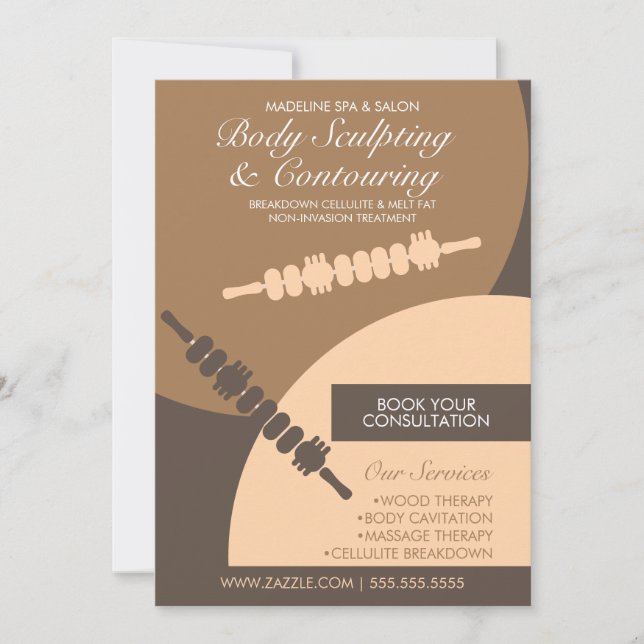 Invitation Body Contouring Corps Sculpting Massage Flyers (Devant)