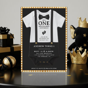 Invitation Body pour 1er anniversaire de garçon Gentleman dis