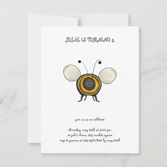 Invitation Boguets de jardin · Abeille de sourire (Devant)
