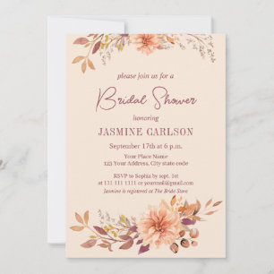 Invitation Bohème Aquarelle Chute Fleurs Fête des mariées