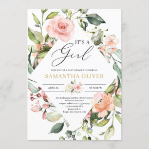 Invitation Bohème bohème rose vif boho c'est une fille bébé
