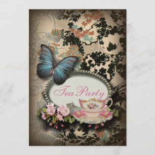 Invitation Bohême Botanique papillon Paris nuptiale