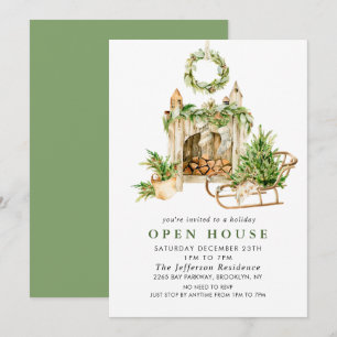 Invitation Bohème Composition NOËL VACANCES OUVERTE MAISON