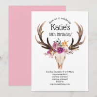 bohème, crâne taureau, bois, anniversaire